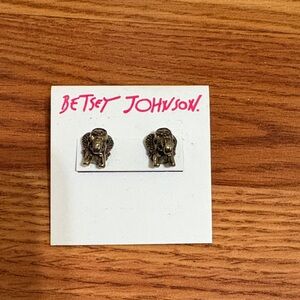 Betsey Johnson Gold-Tone Elephant Earrings